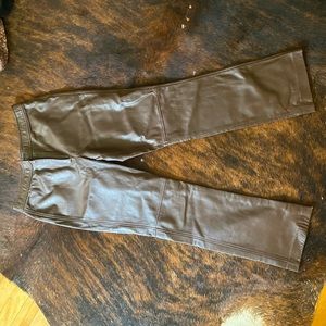 Brown Genuine Leather Vintage DKNY Pants